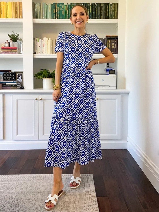 Boden Dresses & Skirts - Boden Emma Tiered Jersey Geometric Midi Dress